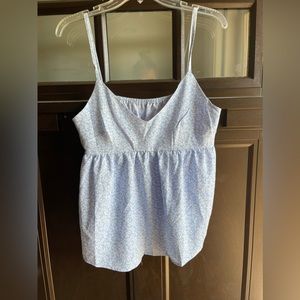 blue & white tank top